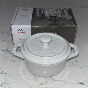 Staub White Ceramic Cocotte